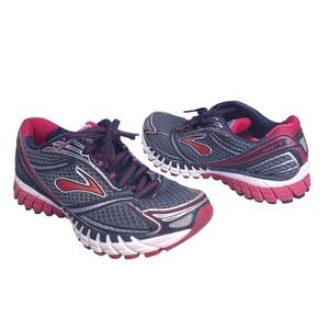 Brooks Ghost 6 Running Shoes Women's 6.5B Athletic Sneakers Fitness Gym Grey Red